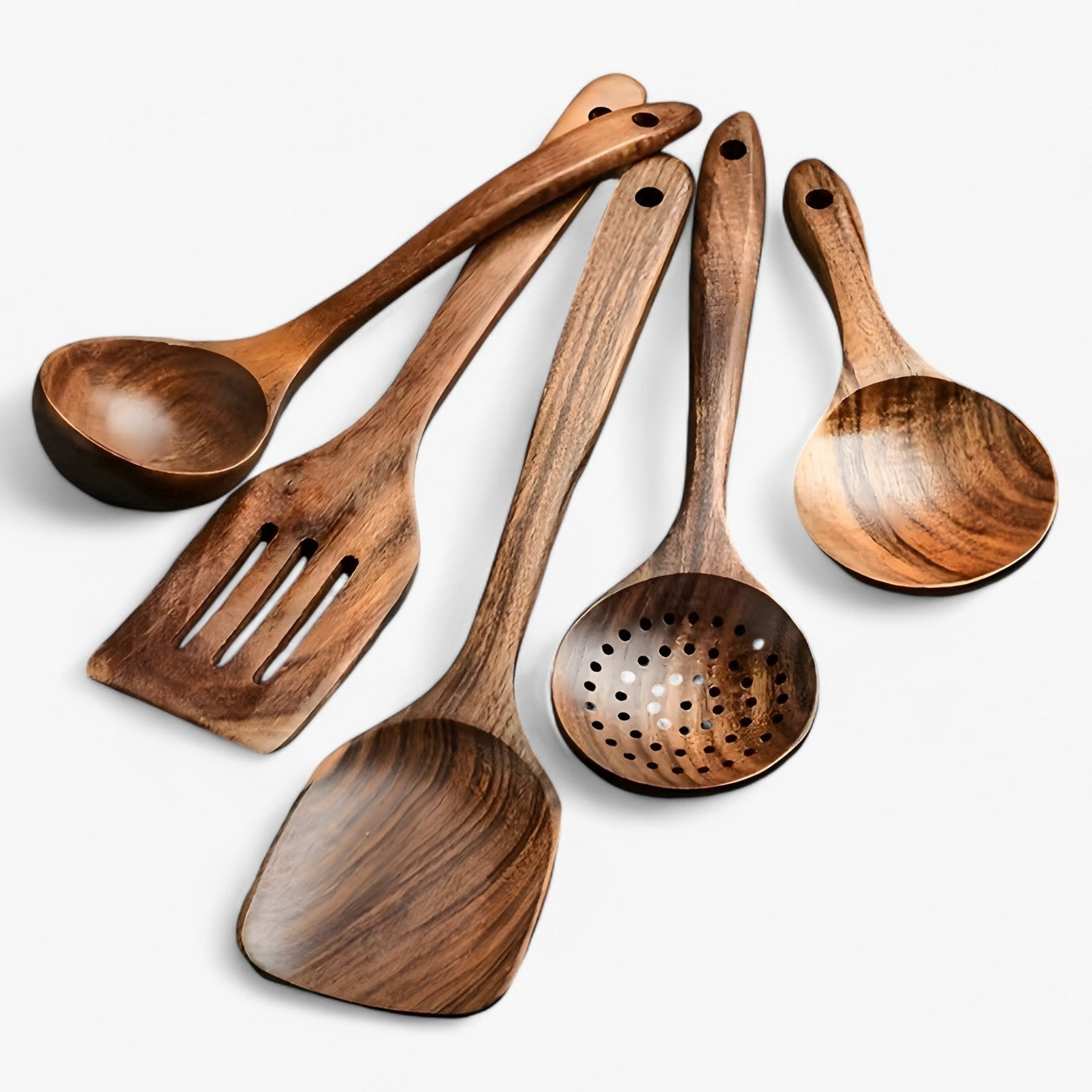 EcoWood – 11-delig houten keukengerei-set – Voor anti-aanbak kookgerei