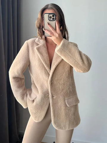 Jasiana Pluche Damesjas – Warm, Modieus en Luxueus