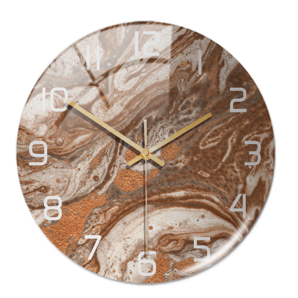MarbleTime – Wandklok Marmerdesign – Stille Moderne Woondecoratie