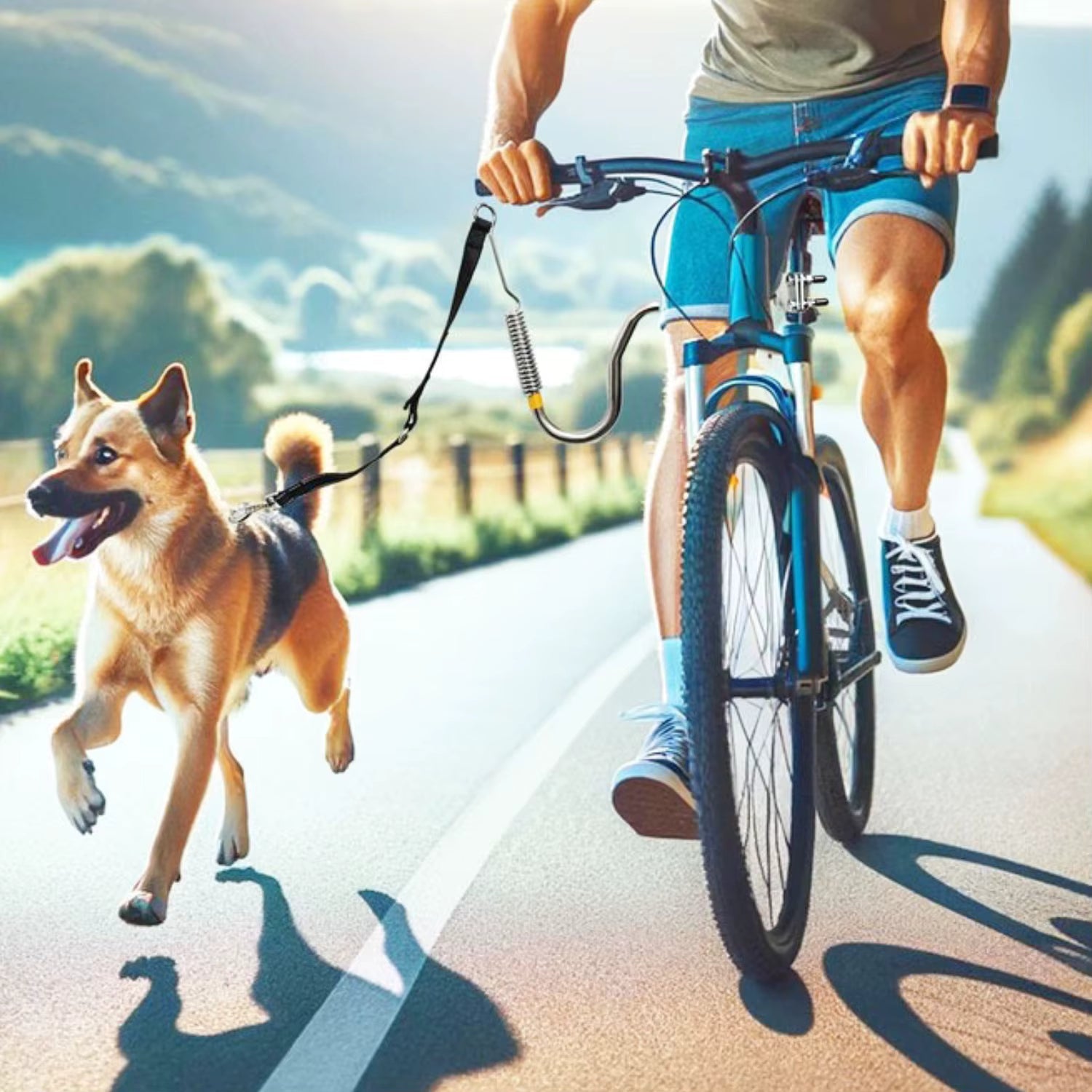 Fietsstang voor Hond – Stevige Bike Handle met Schokdemping en Riem