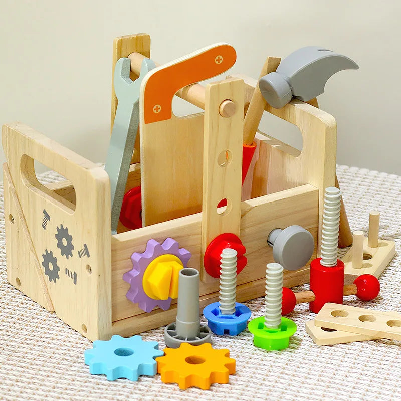 WoodTools Montessori Gereedschapskist – Houten Bouwspeelgoed Kinderen