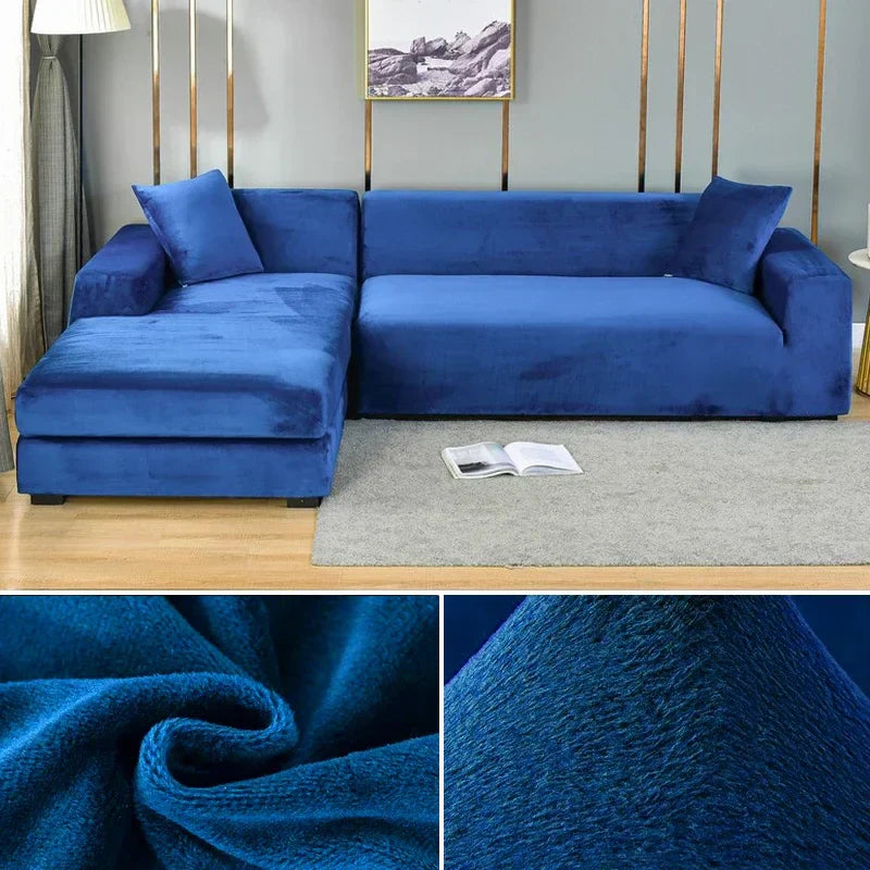 Samtlux – Fluwelen stretch bankhoes antislip – stijl & bescherming thuis