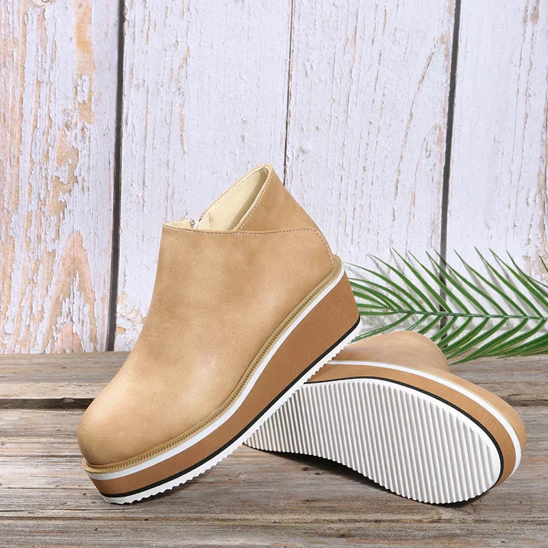 Zavella – Botines de mujer con plataforma y cremallera lateral