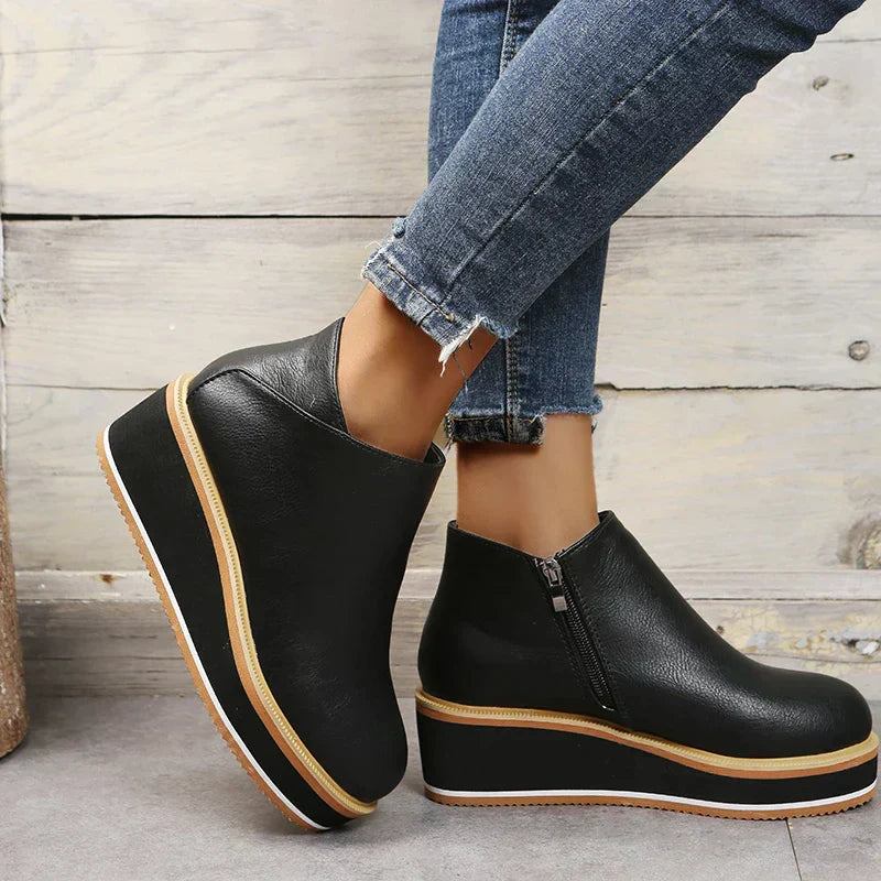 Zavella – Botines de mujer con plataforma y cremallera lateral
