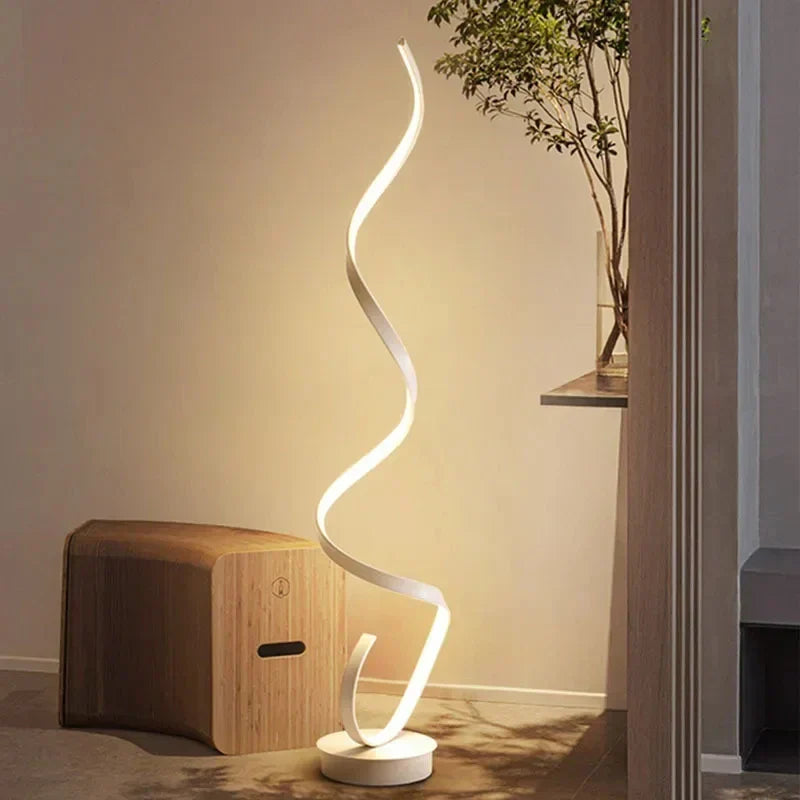 Istanbul LED Spiral Floor Lamp – Dimmable Warm Light & Modern Design