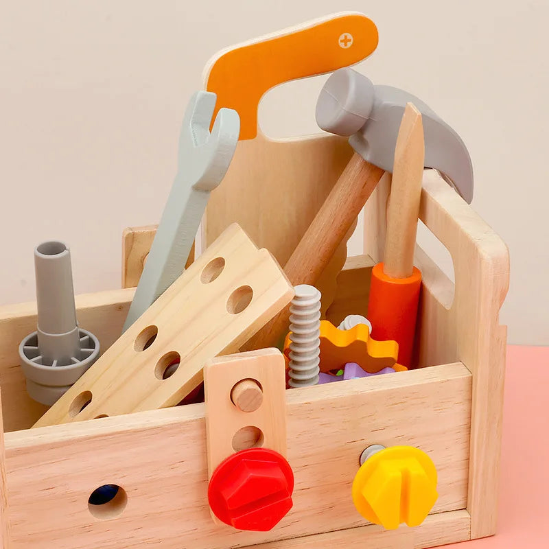 WoodTools Montessori Gereedschapskist – Houten Bouwspeelgoed Kinderen