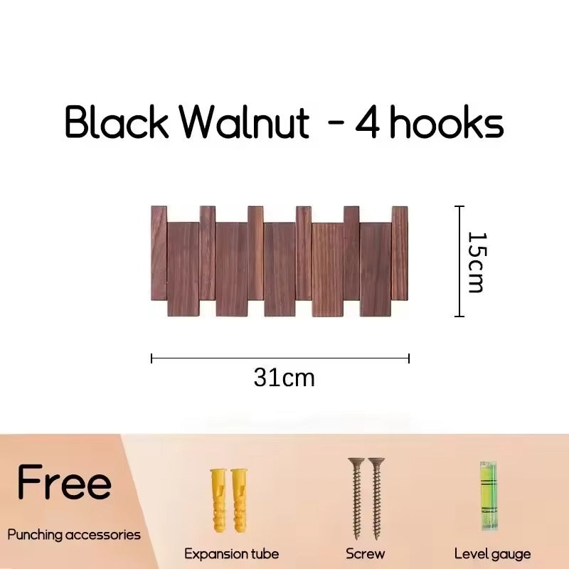 Walnut piano kapstok | Stijlvolle wandkapstok voor de hal