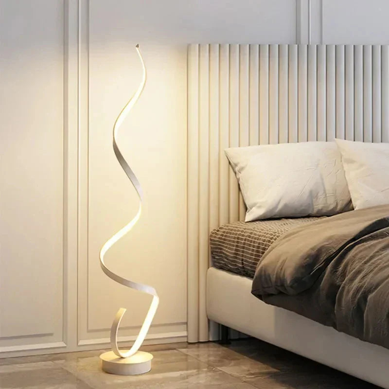 Istanbul LED Spiral Floor Lamp – Dimmable Warm Light & Modern Design