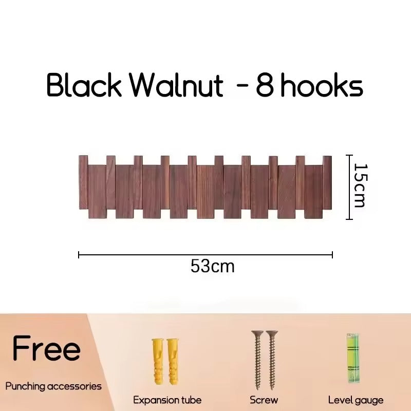 Walnut piano kapstok | Stijlvolle wandkapstok voor de hal