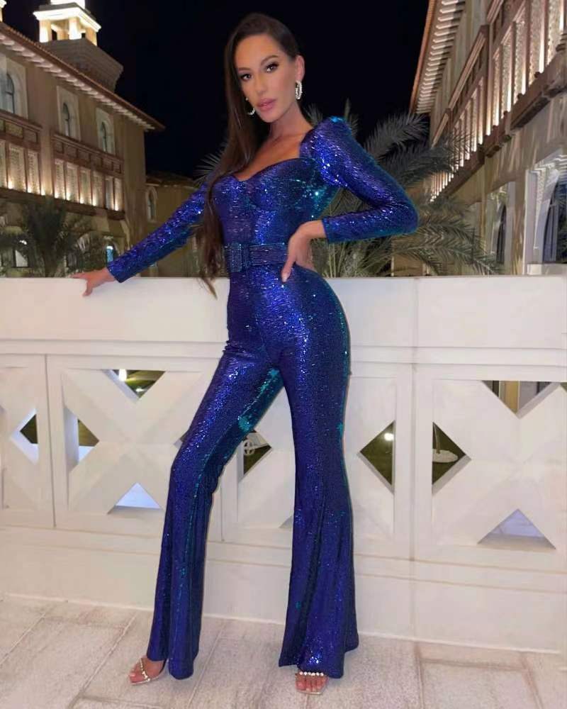 Tea Jumpsuit | Vrouwen Glitter Jumpsuit voor Glamoureuze Gelegenheden
