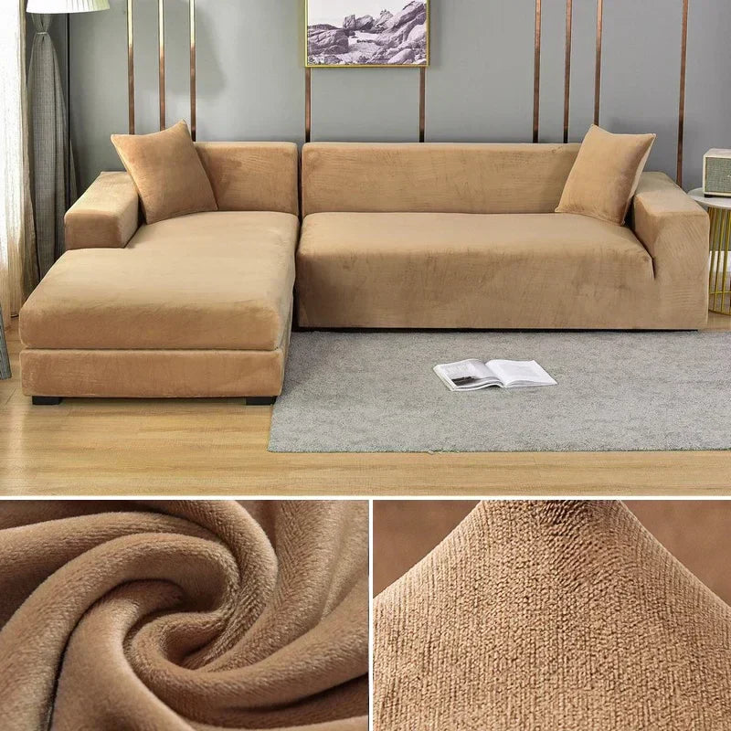 Samtlux – Fluwelen stretch bankhoes antislip – stijl & bescherming thuis