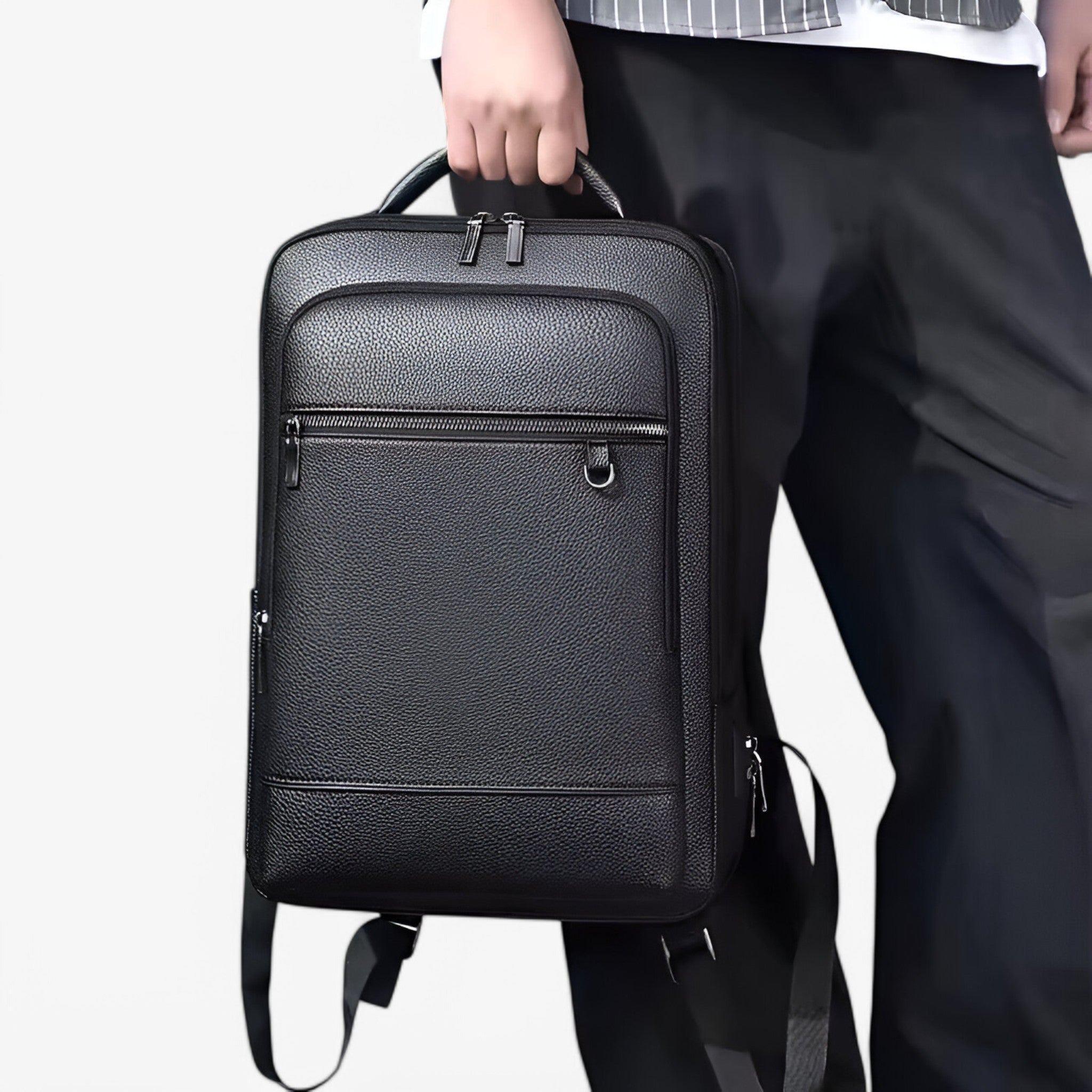 Velluto – Leren rugzak met USB & laptopvak – Zakelijk & dagelijks gebruik Heren