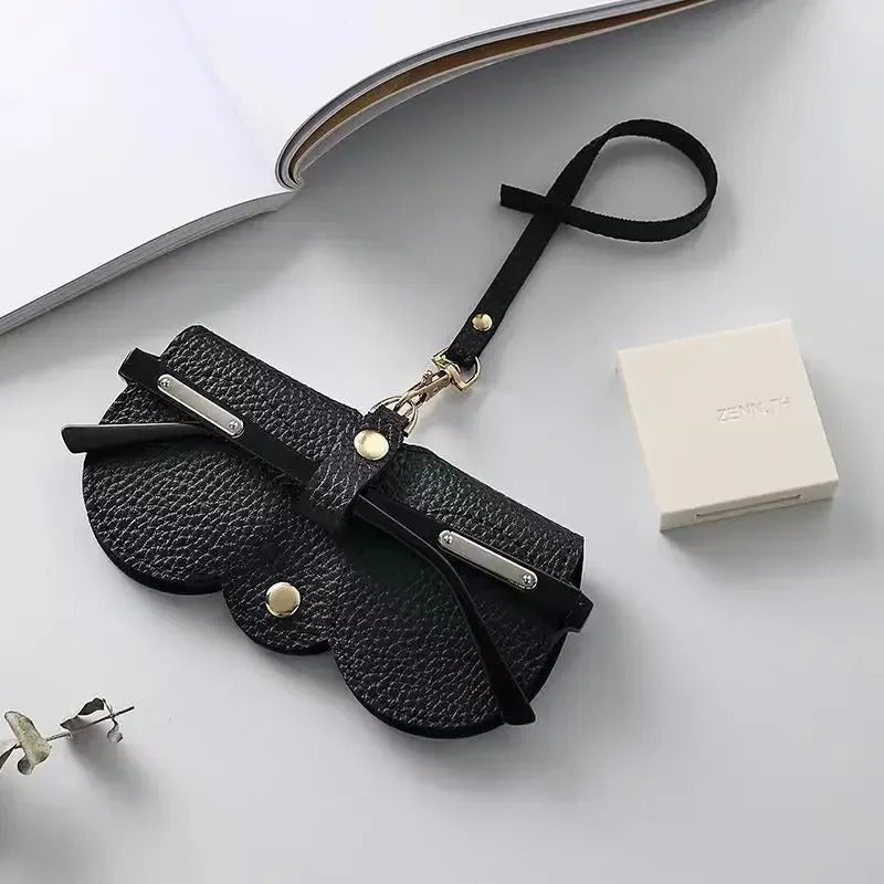 Melzano Sun Cover - Leren etui met kliksluiting voor bril