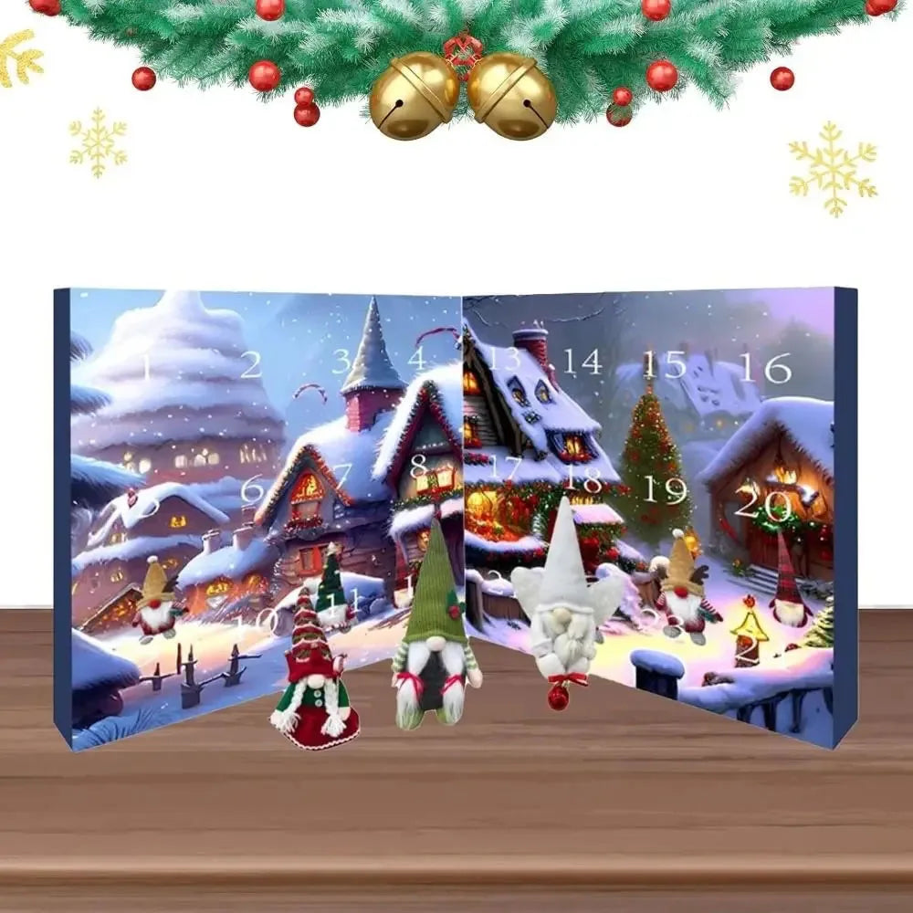 NordLoom – Kerstkabouter adventskalender van stof – Feestelijke decoratie