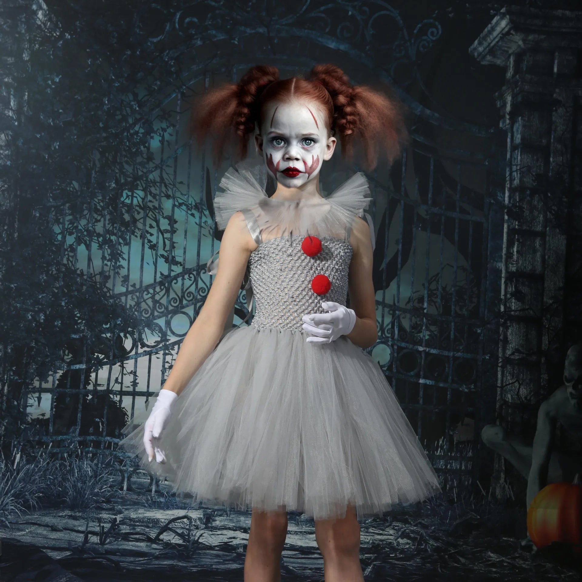MoonCarnival – Girls clown tutu dress – Halloween costume