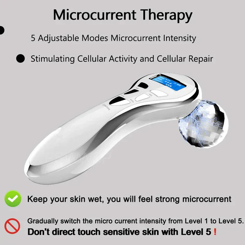 Melzano Rodillo de masaje facial 4D Microcorriente