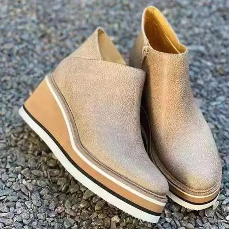 Zavella – Botines de mujer con plataforma y cremallera lateral