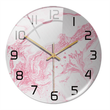 MarbleTime – Wandklok Marmerdesign – Stille Moderne Woondecoratie