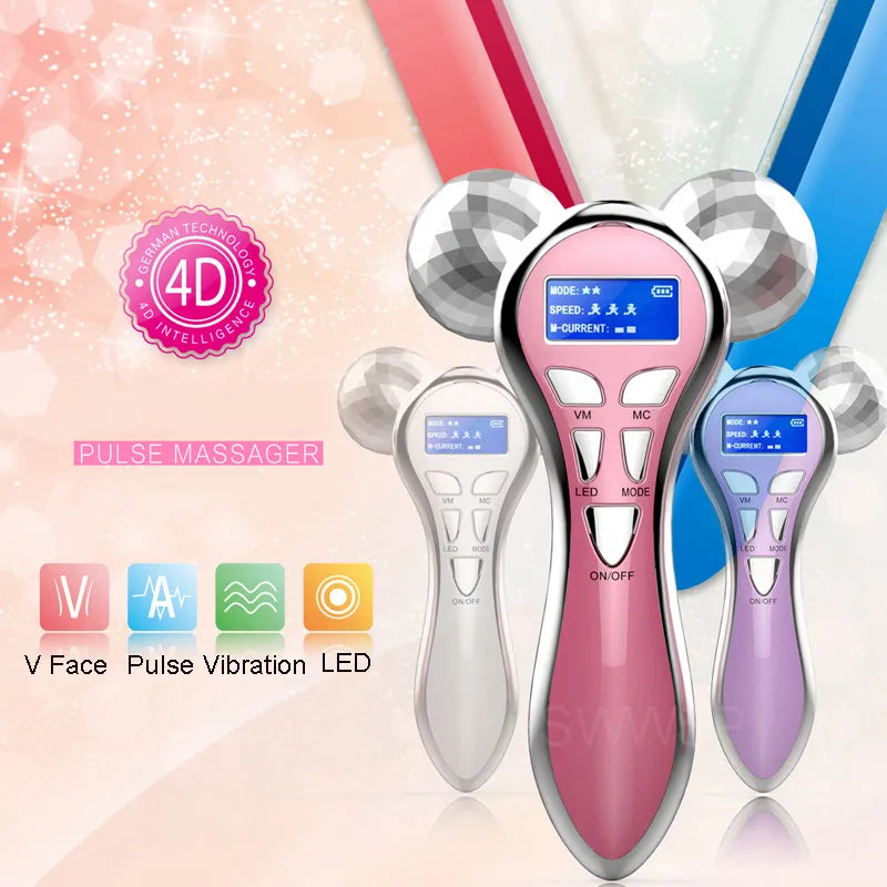 Melzano Rodillo de masaje facial 4D Microcorriente