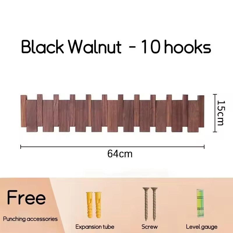 Walnut piano kapstok | Stijlvolle wandkapstok voor de hal