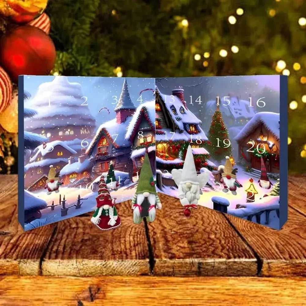 NordLoom – Kerstkabouter adventskalender van stof – Feestelijke decoratie