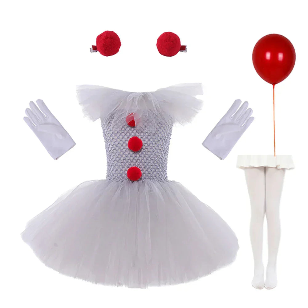 MoonCarnival – Girls clown tutu dress – Halloween costume