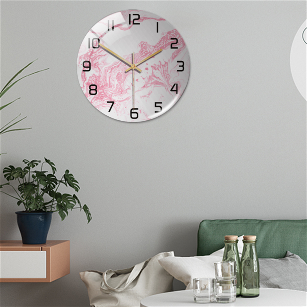 MarbleTime – Wandklok Marmerdesign – Stille Moderne Woondecoratie