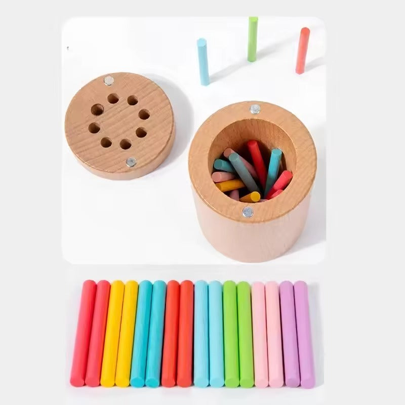 Montessori Houten Stokkentoren – Educatief Behendigheidsspel voor Kinderen