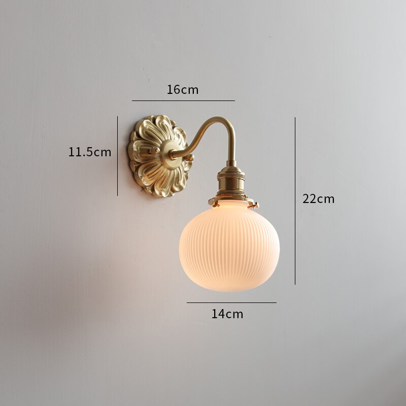 Clarest – Vintage wall lamp frosted glass – Classic design with E27 fitting