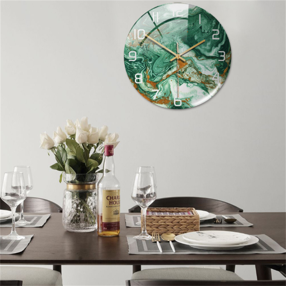 MarbleTime – Wandklok Marmerdesign – Stille Moderne Woondecoratie