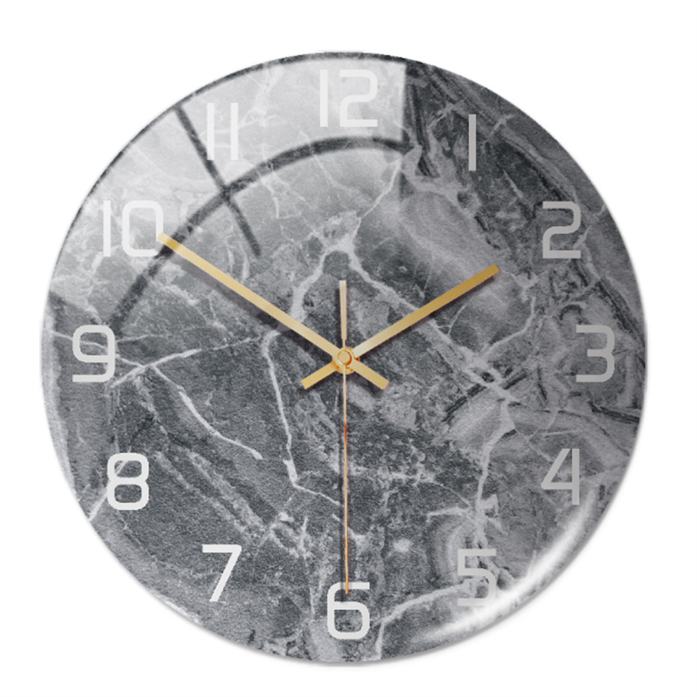MarbleTime – Wandklok Marmerdesign – Stille Moderne Woondecoratie