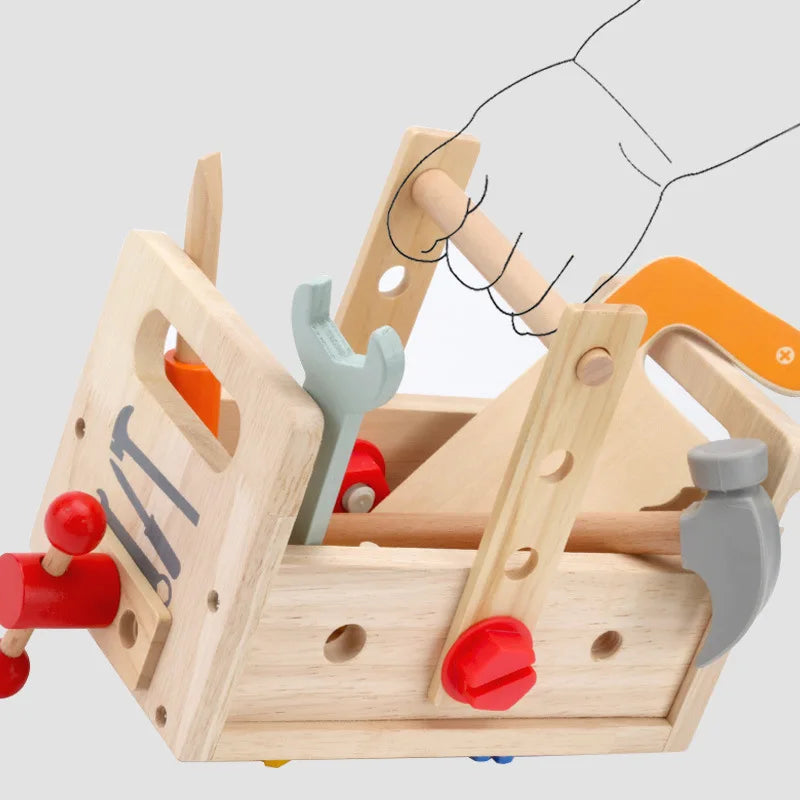 WoodTools Montessori Gereedschapskist – Houten Bouwspeelgoed Kinderen