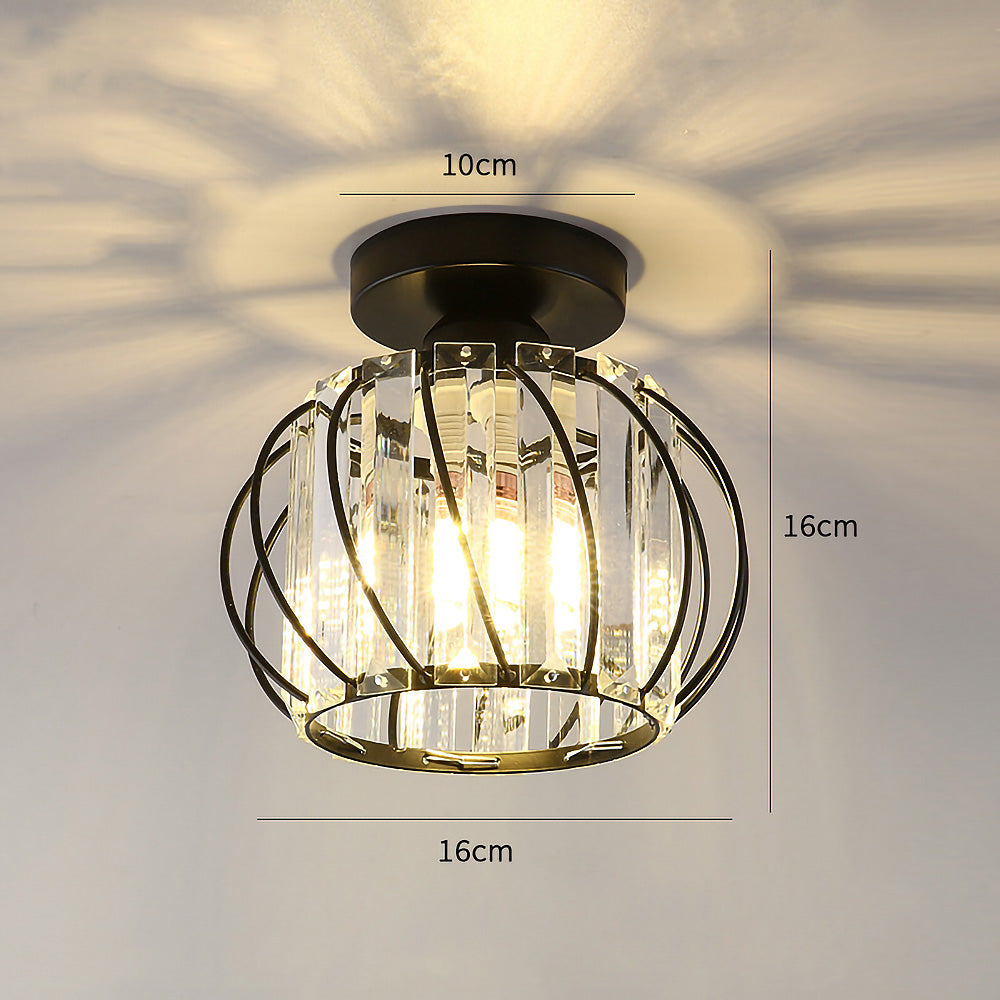 Glazora – Scandinavische plafondlamp – Glas & zwart ijzer design