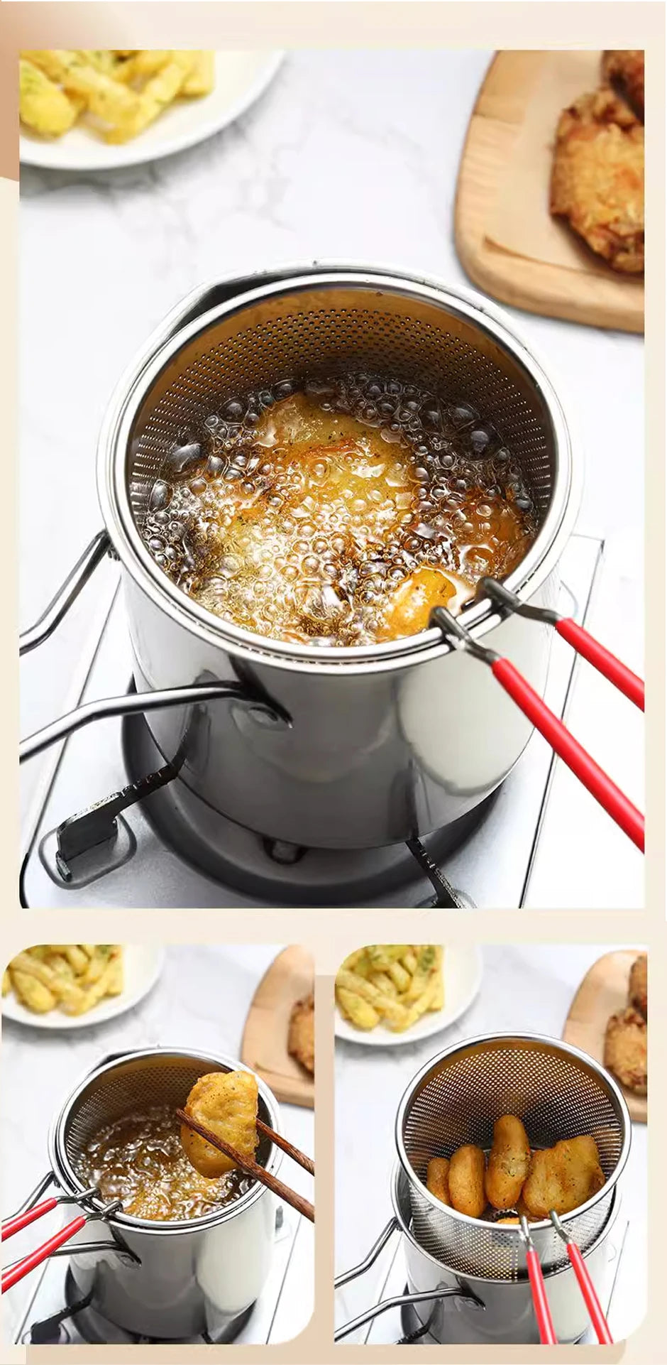 CookPro Fryer Set with Oil-Saving Technology – Compact & Crispy