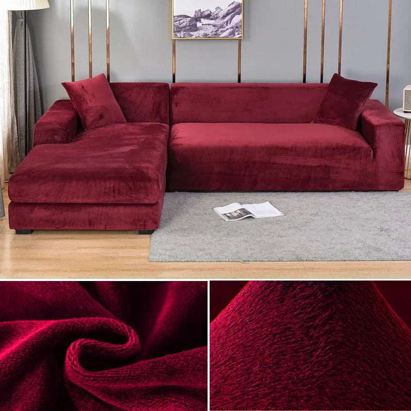 Samtlux – Fluwelen stretch bankhoes antislip – stijl & bescherming thuis