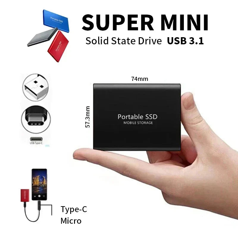 128 TB Externe SSD – Ultrasnel, Compact & Universeel Compatibel