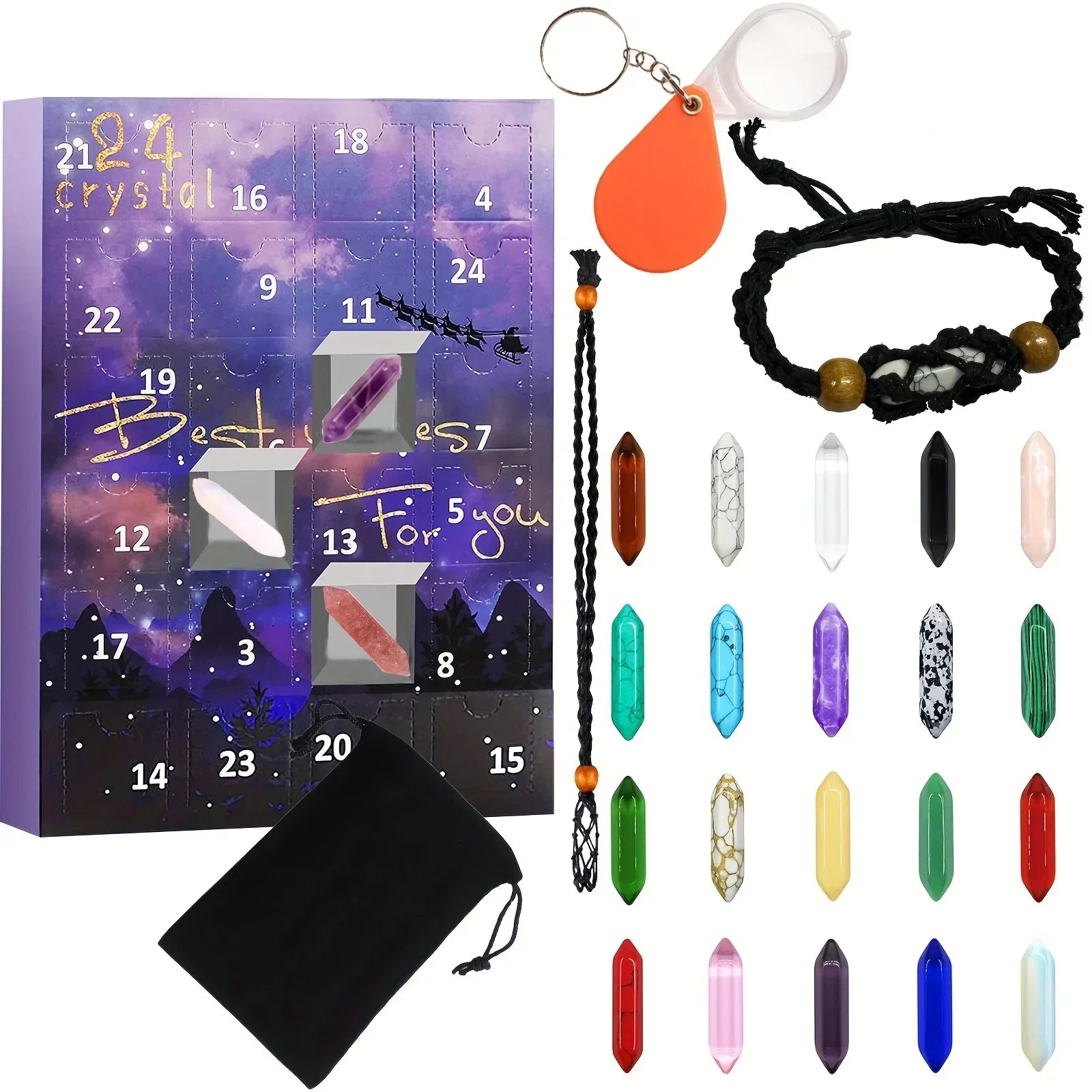 Ava – Kristal adventskalender 24 edelstenen – Kinderen & verzamelaars