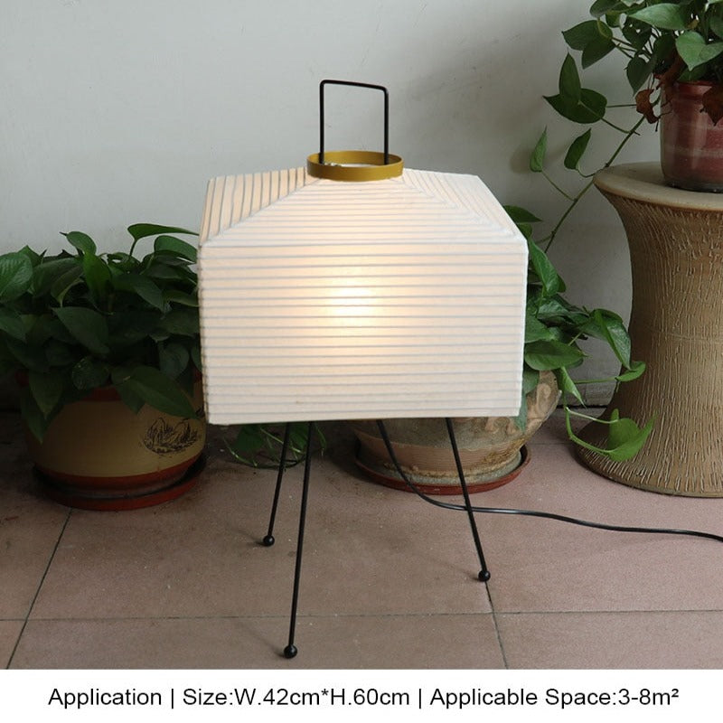 Yukari – Japanese tripod floor lamp – Wabi-sabi rice paper design