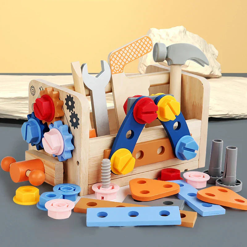 WoodTools Montessori Gereedschapskist – Houten Bouwspeelgoed Kinderen