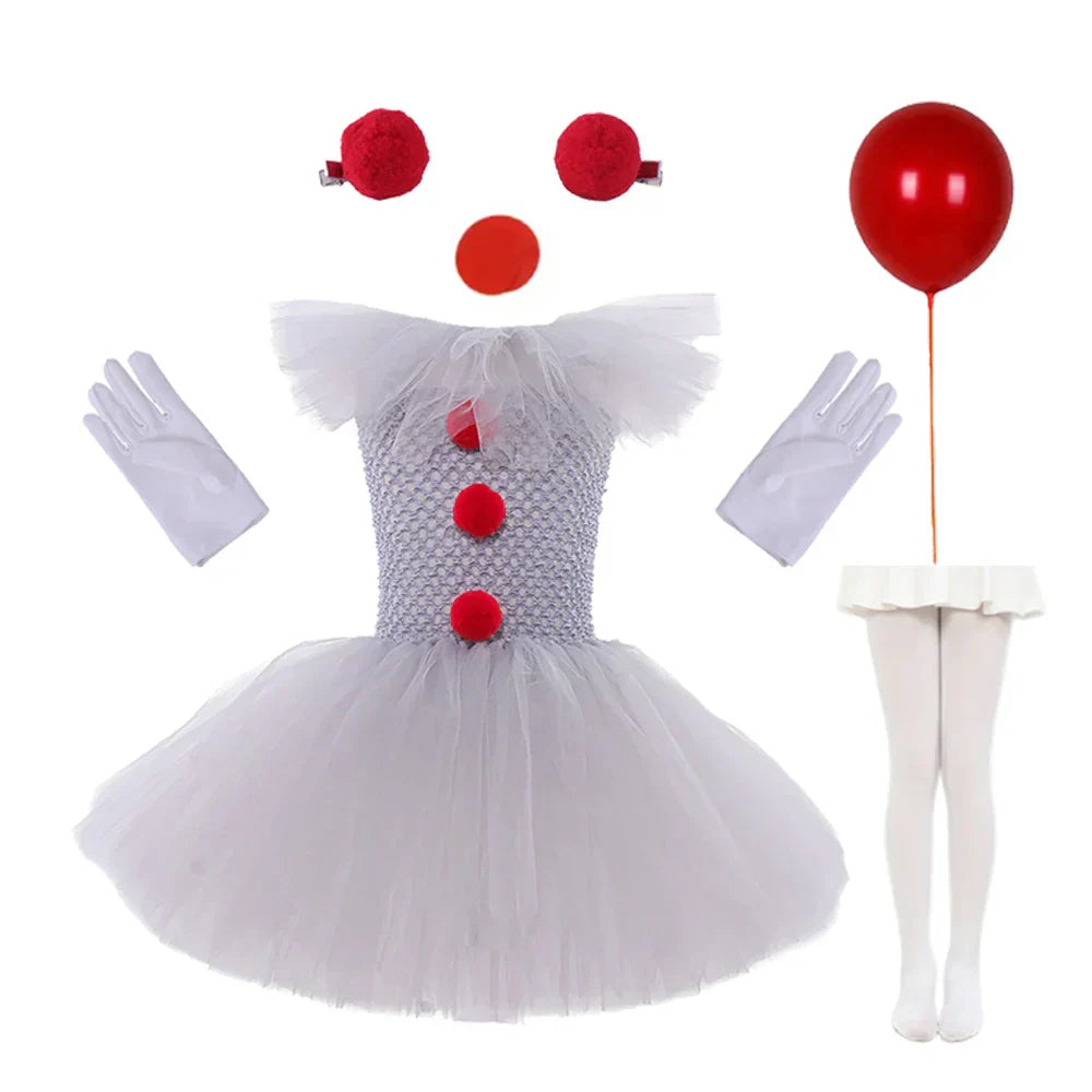 MoonCarnival – Girls clown tutu dress – Halloween costume
