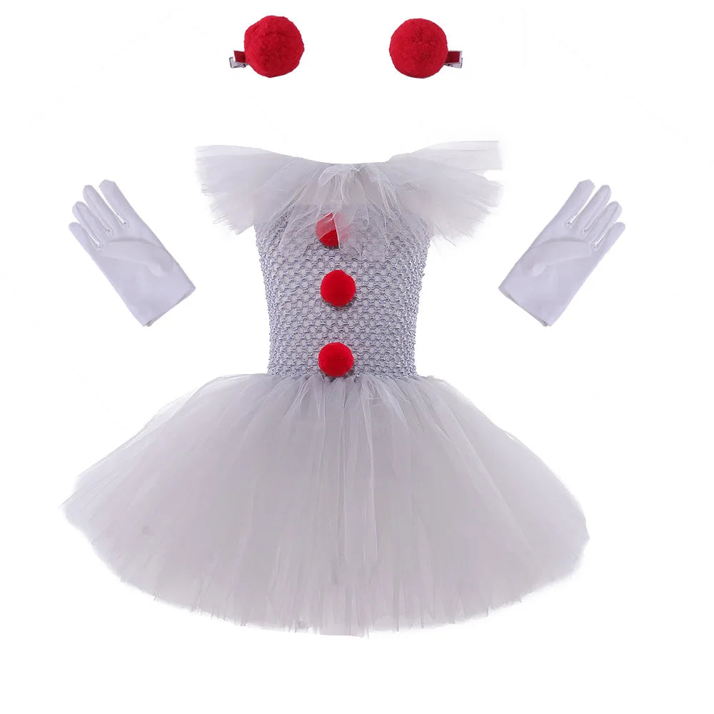MoonCarnival – Girls clown tutu dress – Halloween costume