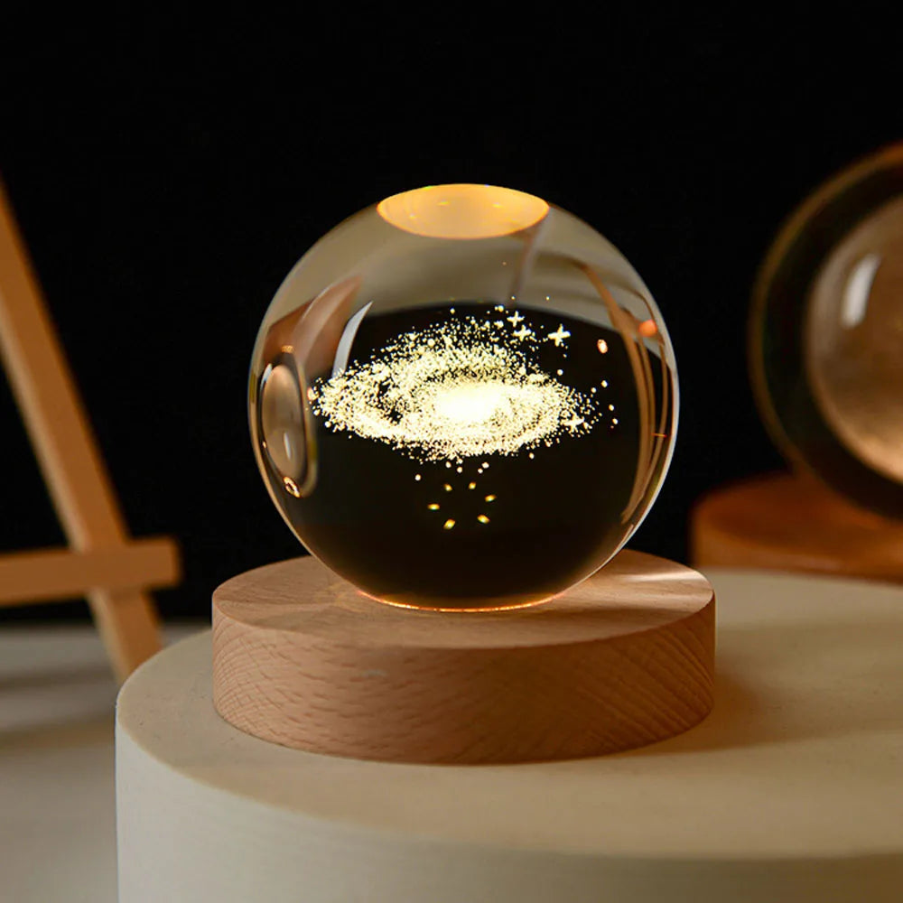 CrystalNova – Crystal ball solar system 3D engraving – Home decoration gift