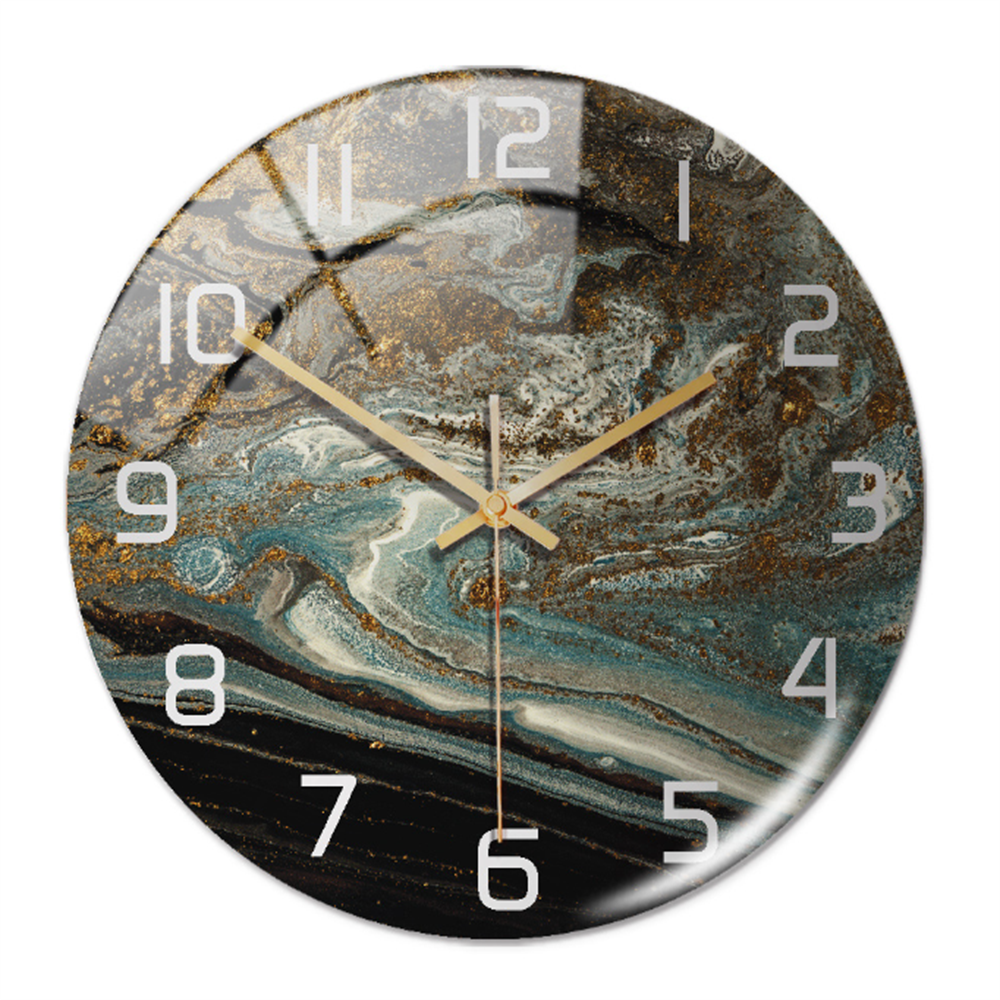 MarbleTime – Wandklok Marmerdesign – Stille Moderne Woondecoratie