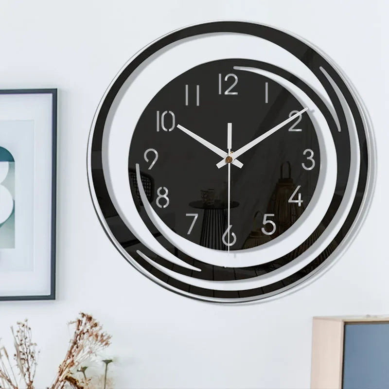 ScandiTime – Black Acrylic Wall Clock Silent – Modern Scandinavian Design