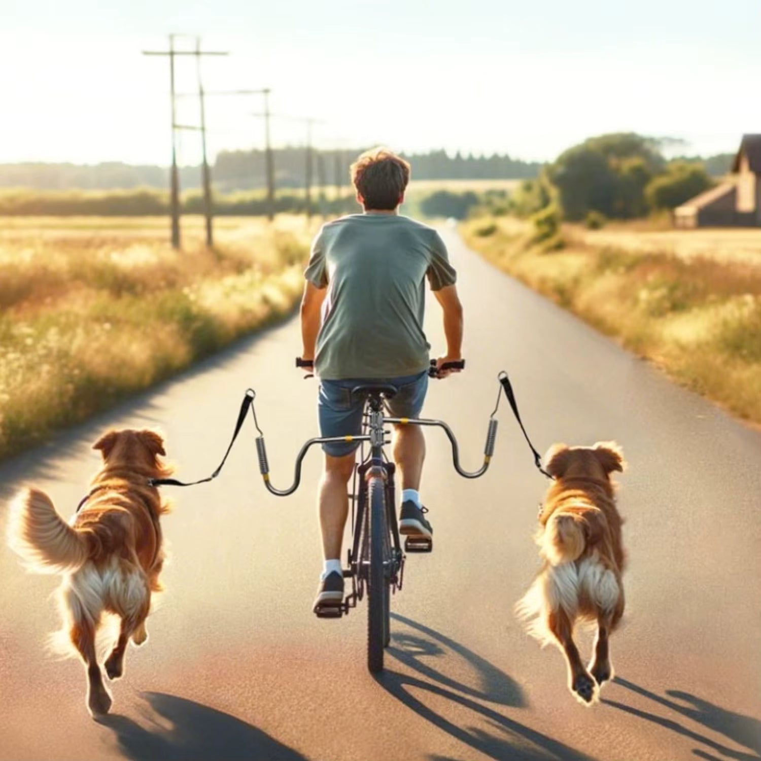 Fietsstang voor Hond – Stevige Bike Handle met Schokdemping en Riem