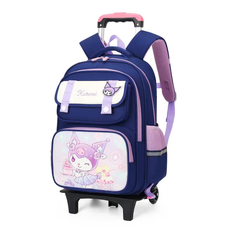 Kuromi Backpack with Trolley – Cute School Bag for Children, Lightweight