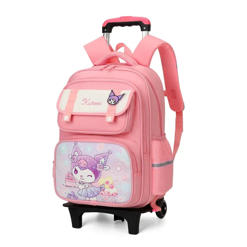 Kuromi Backpack with Trolley – Cute School Bag for Children, Lightweight