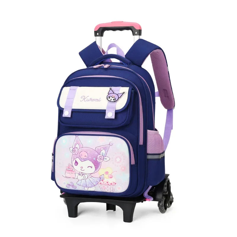 Kuromi Backpack with Trolley – Cute School Bag for Children, Lightweight