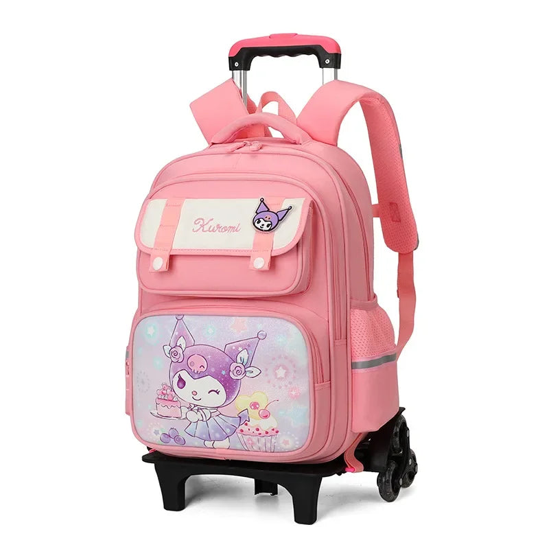 Kuromi Backpack with Trolley – Cute School Bag for Children, Lightweight