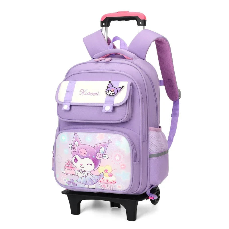 Kuromi Backpack with Trolley – Cute School Bag for Children, Lightweight